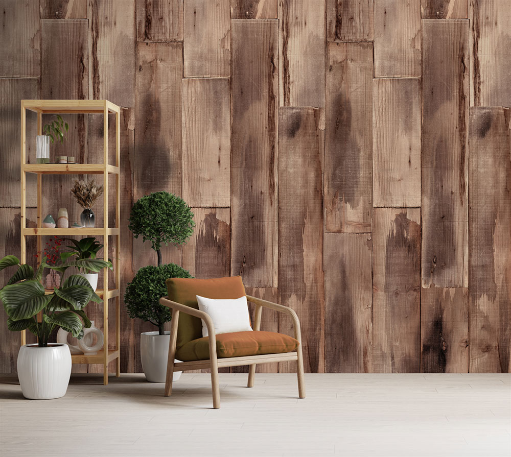 Non-woven wall mural, brown, wood, FW4051-7, Feature Walls, Decoprint