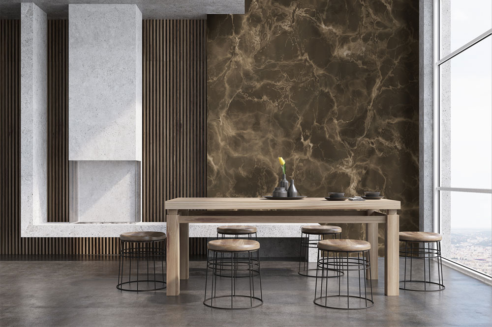 Non-woven wall mural, brown, marble, FW4052-2, Feature Walls, Decoprint