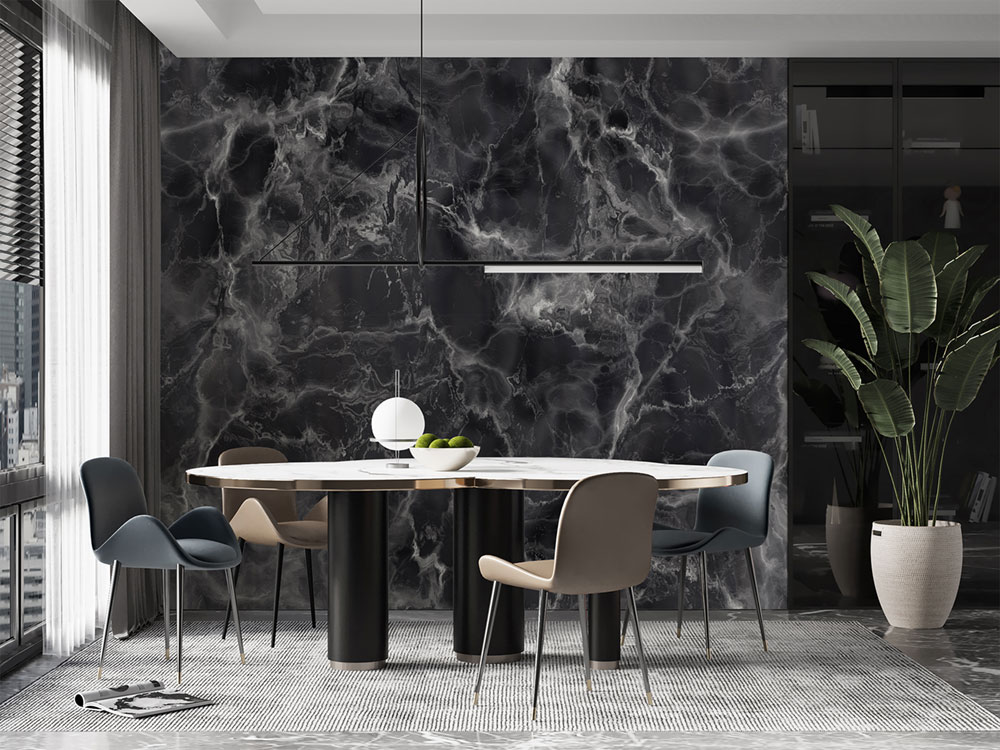 Non-woven wall mural, black, marble, FW4052-5, Feature Walls, Decoprint