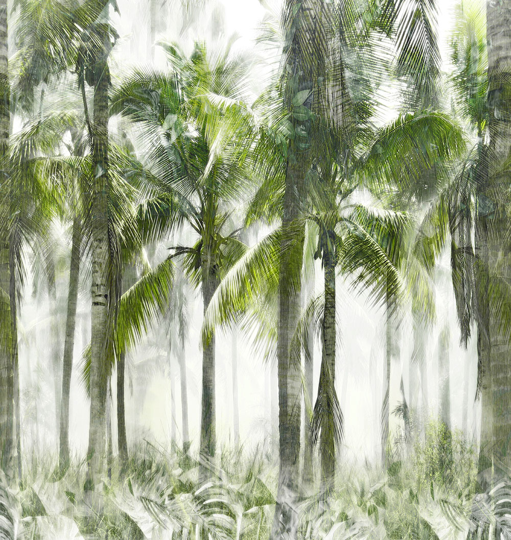 Non-woven wall mural, green, palm trees, FW4054-1, Feature Walls, Decoprint