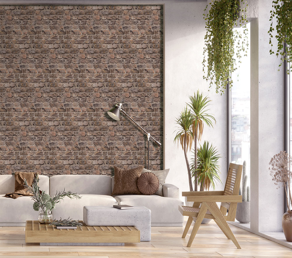 Non-woven wall mural, brown-red, bricks, FW4055-1, Feature Walls, Decoprint