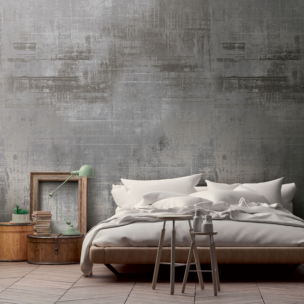 Non-woven wall mural, grey, metal, FW4057-1, Feature Walls, Decoprint