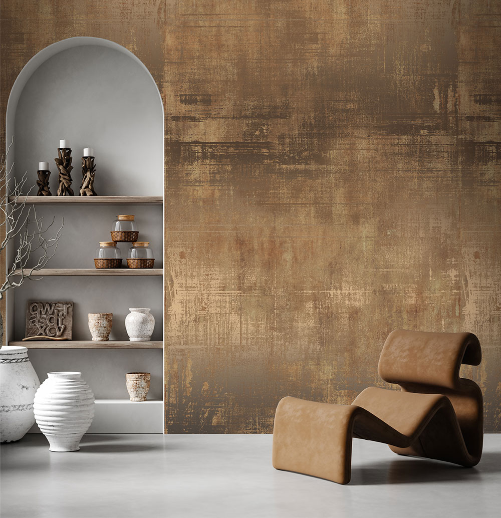 Non-woven wall mural, brown, metal, FW4057-4, Feature Walls, Decoprint