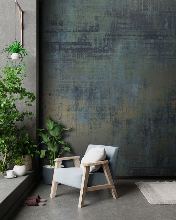 Non-woven wall mural, blue, metal, FW4057-6, Feature Walls, Decoprint