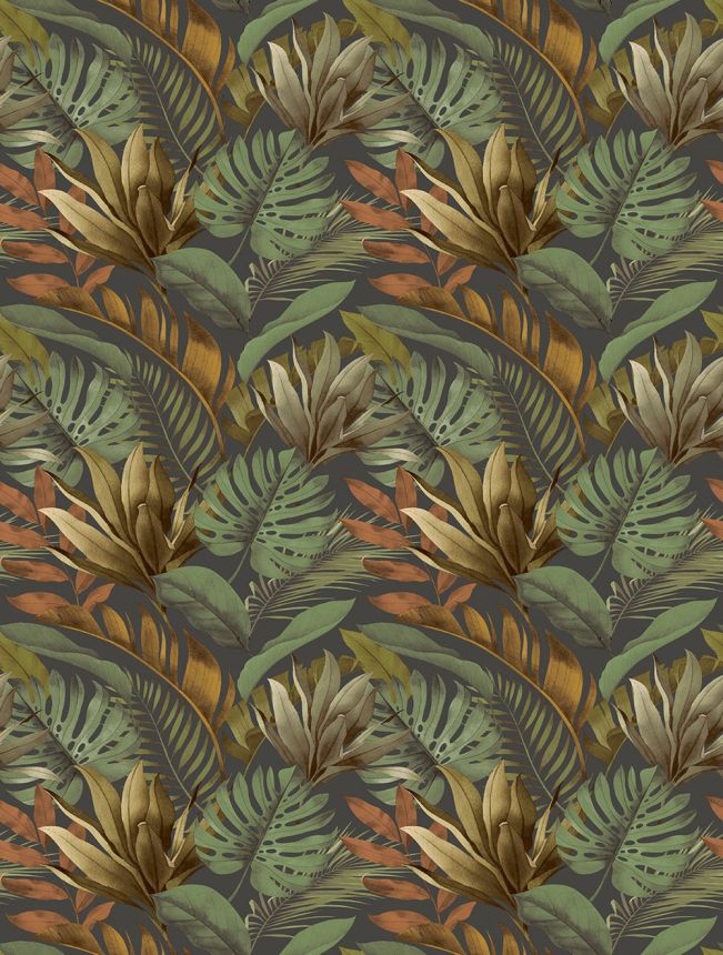 Non-woven wall mural, green-brown, leaves, FW4059-2, Feature Walls, Decoprint