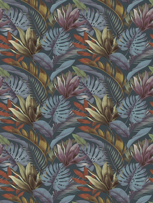 Non-woven wall mural, blue-brown, leaves, FW4059-5, Feature Walls, Decoprint