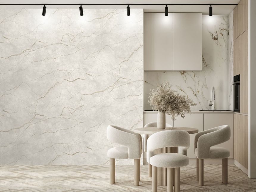 Non-woven wall mural, grey-beige, marble, FW4060-1, Feature Walls, Decoprint