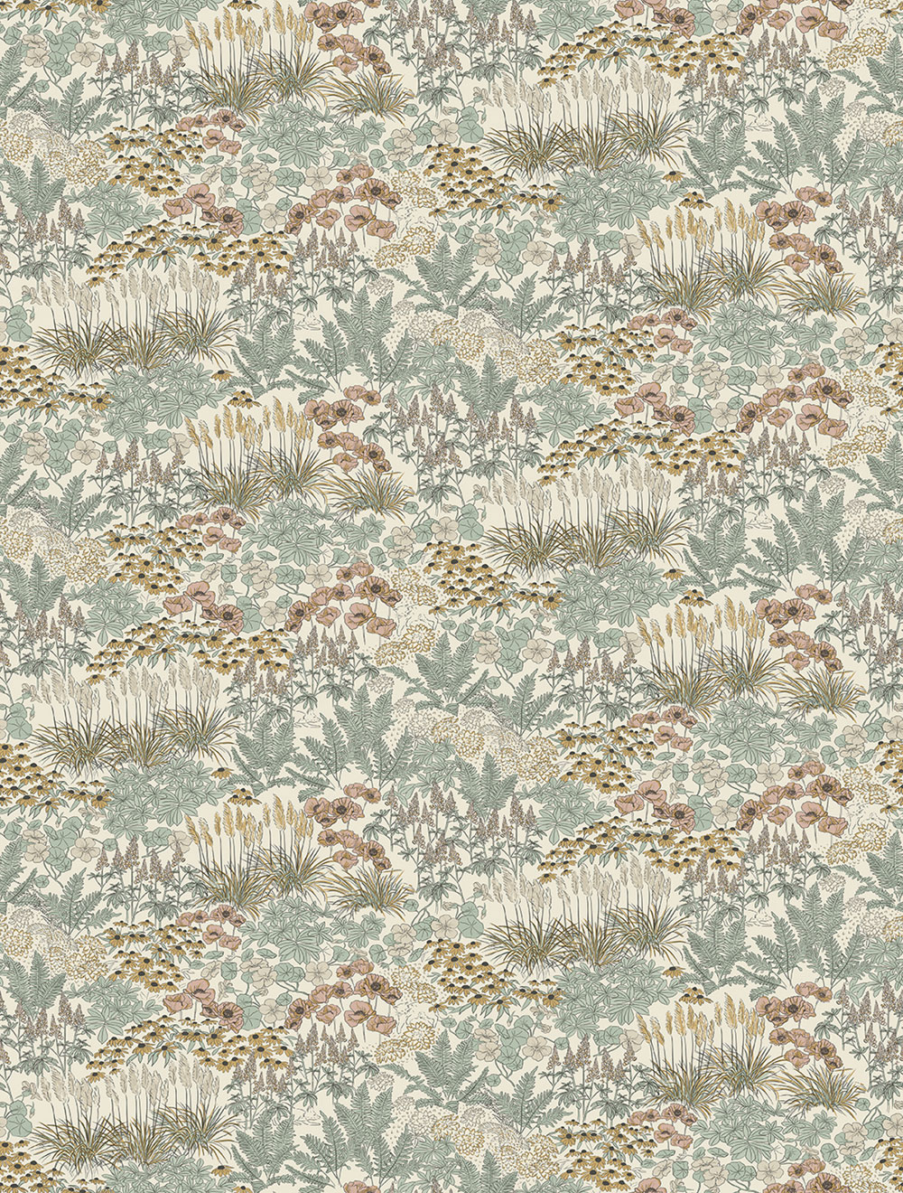 Non-woven wall mural, grey-brown, flowers, FW4062-2, Feature Walls, Decoprint