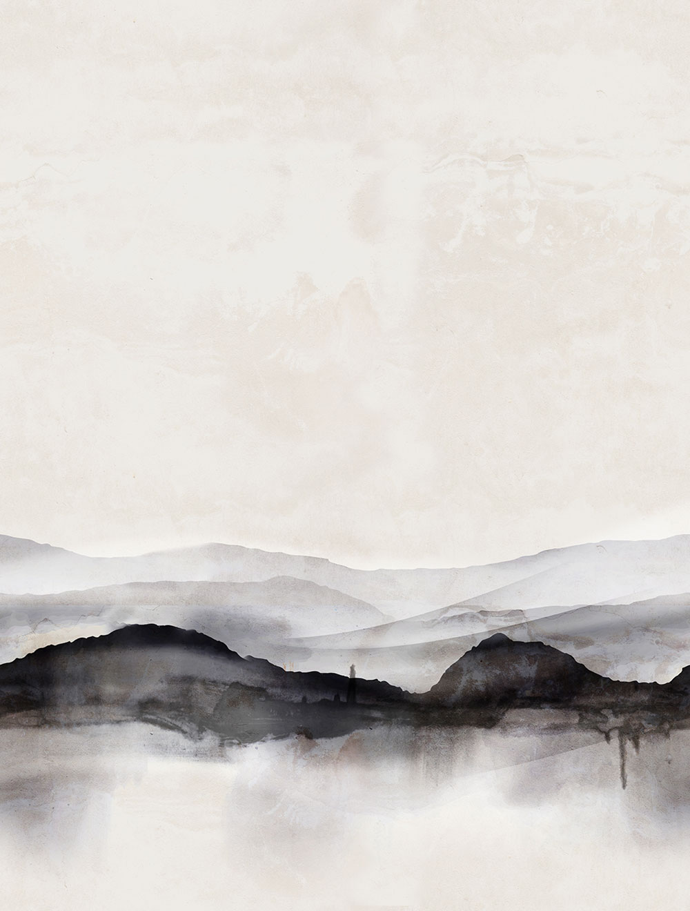 Non-woven wall mural, grey, horizon, FW4063-1, Feature Walls, Decoprint