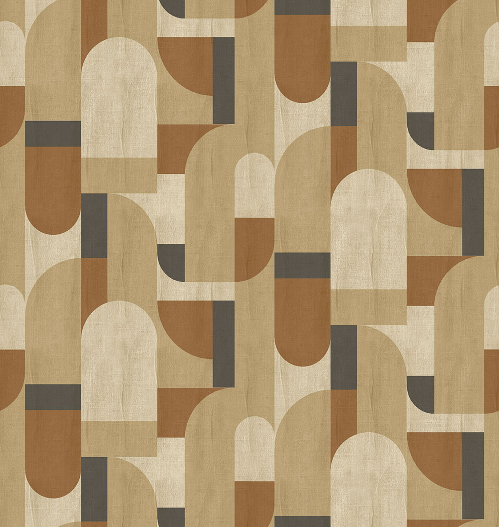 Geometric non-woven wall mural, brown, FW4064-1, Feature Walls, Decoprint