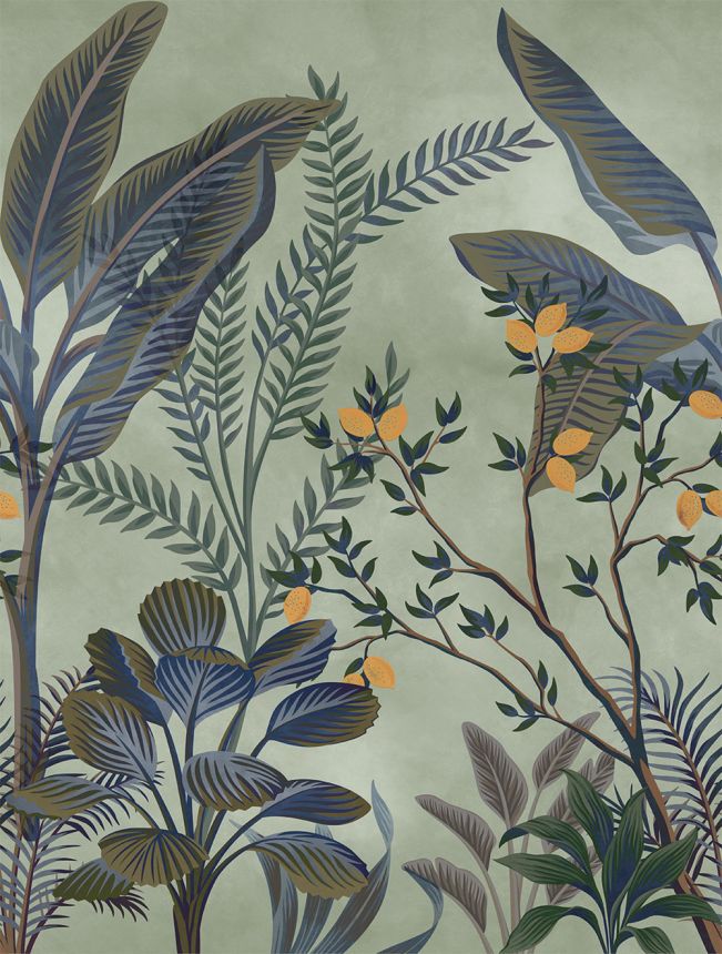 Non-woven wall mural, green, leaves, FW4066-13, Feature Walls, Decoprint