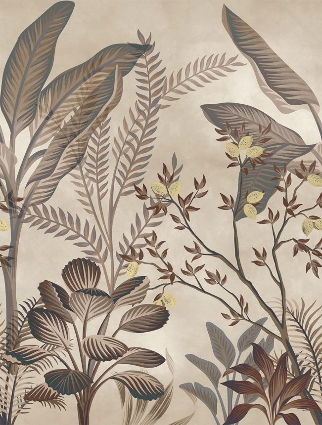 Non-woven wall mural, beige, leaves, FW4066-14, Feature Walls, Decoprint