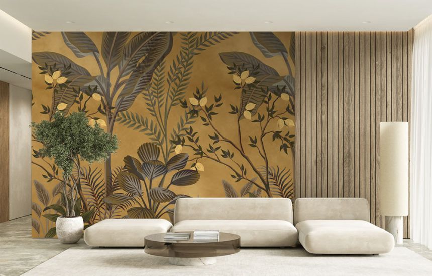 Non-woven wall mural, brown, leaves, FW4066-15, Feature Walls, Decoprint