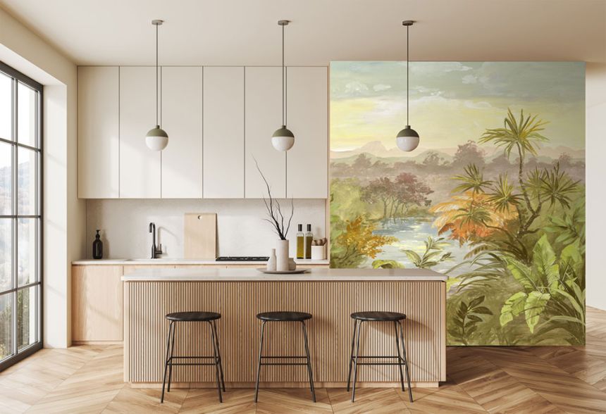 Non-woven wall mural, green, palm trees, FW4028-2, Feature Walls, Decoprint