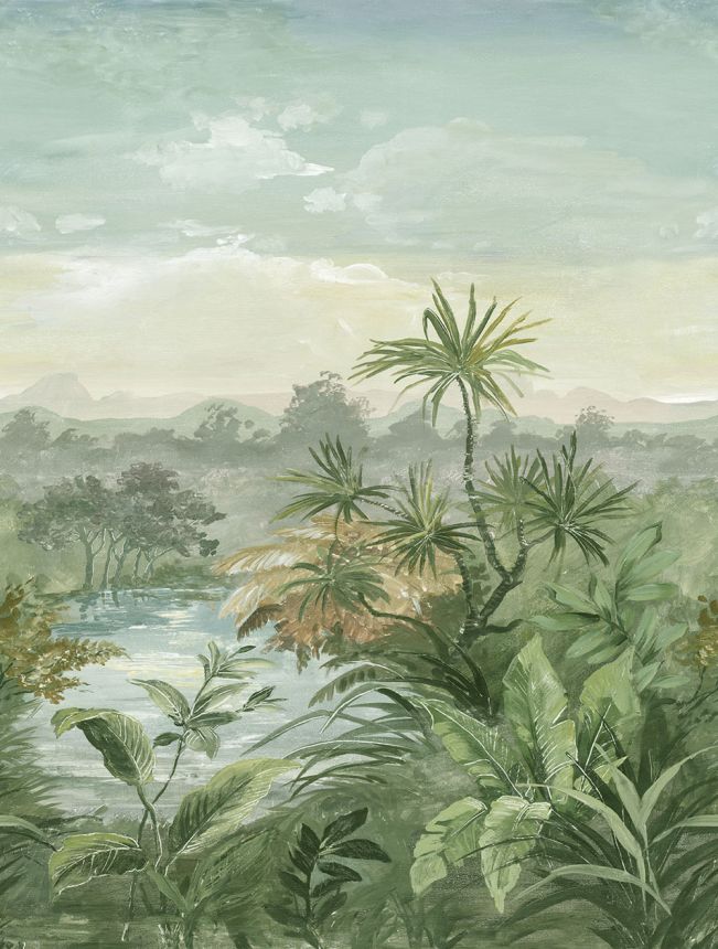 Non-woven wall mural, green, palm trees, FW4028-3, Feature Walls, Decoprint
