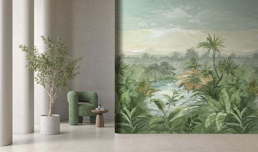 Non-woven wall mural, green, palm trees, FW4028-3, Feature Walls, Decoprint