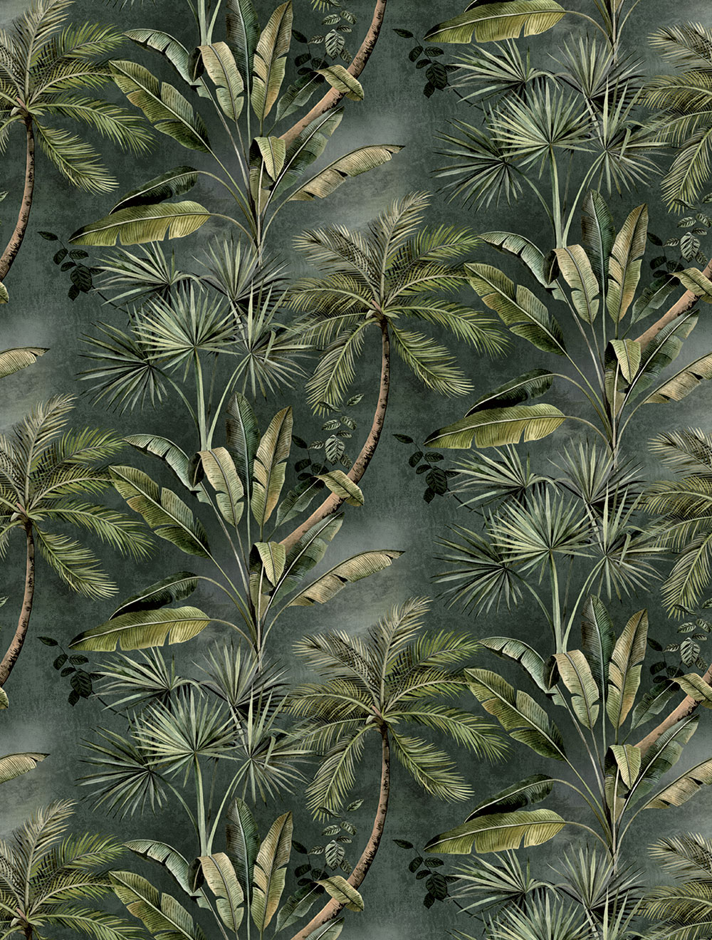 Non-woven wall mural, grey-green, palm trees, FW4030-2, Feature Walls, Decoprint