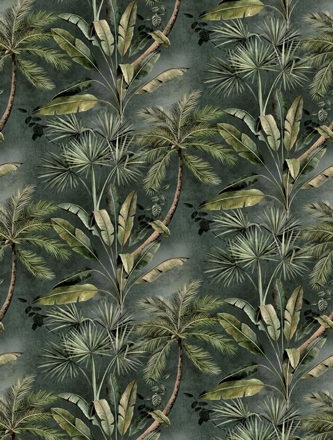 Non-woven wall mural, grey-green, palm trees, FW4030-2, Feature Walls, Decoprint