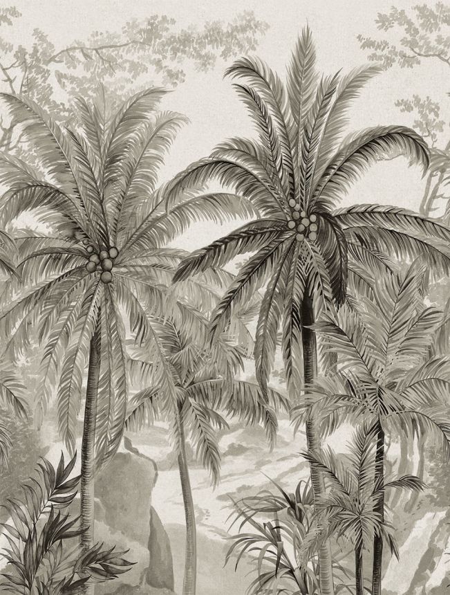 Non-woven wall mural, brown-grey, palm trees, FW4031-2, Feature Walls, Decoprint