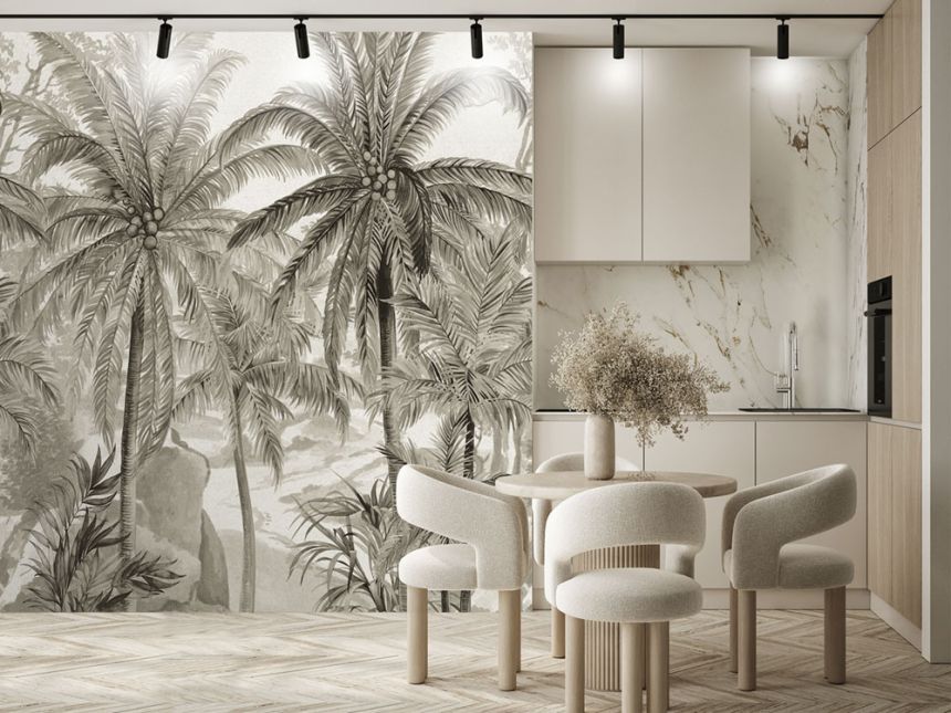 Non-woven wall mural, brown-grey, palm trees, FW4031-2, Feature Walls, Decoprint