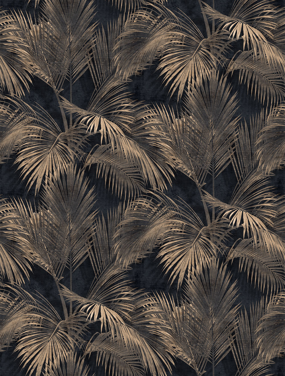 Non-woven wall mural, black-brown, palm trees, leaves, FW4034-1, Feature Walls, Decoprint
