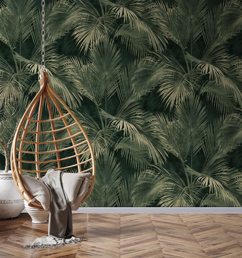 Non-woven wall mural, green, palm trees, leaves, FW4034-3, Feature Walls, Decoprint