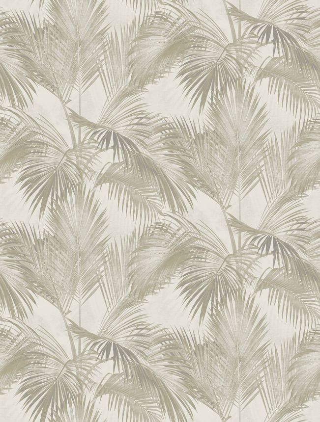 Non-woven wall mural, grey-beige, palm trees, leaves, FW4034-6, Feature Walls, Decoprint