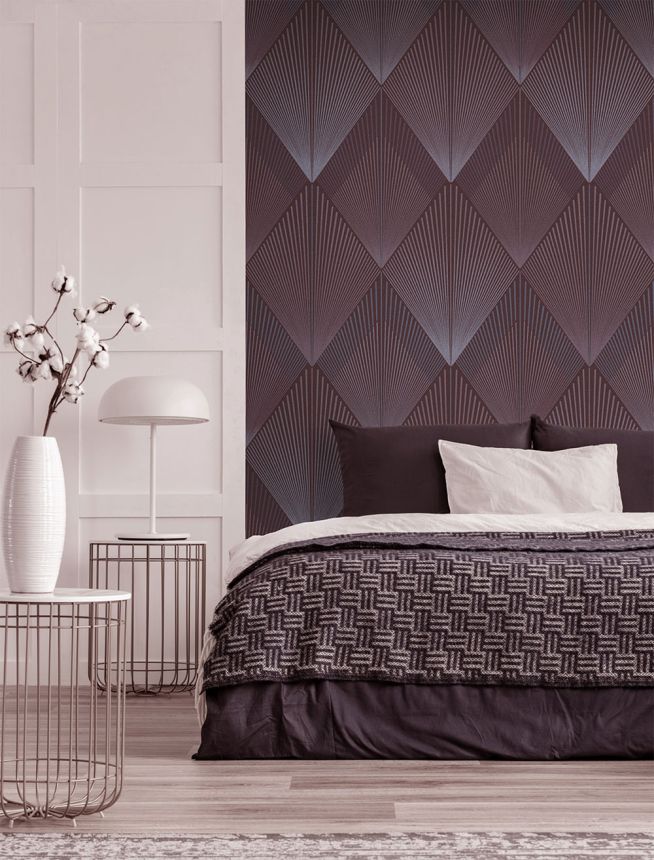 Geometric non-woven wall mural, burgundy, FW4035-2, Feature Walls, Decoprint