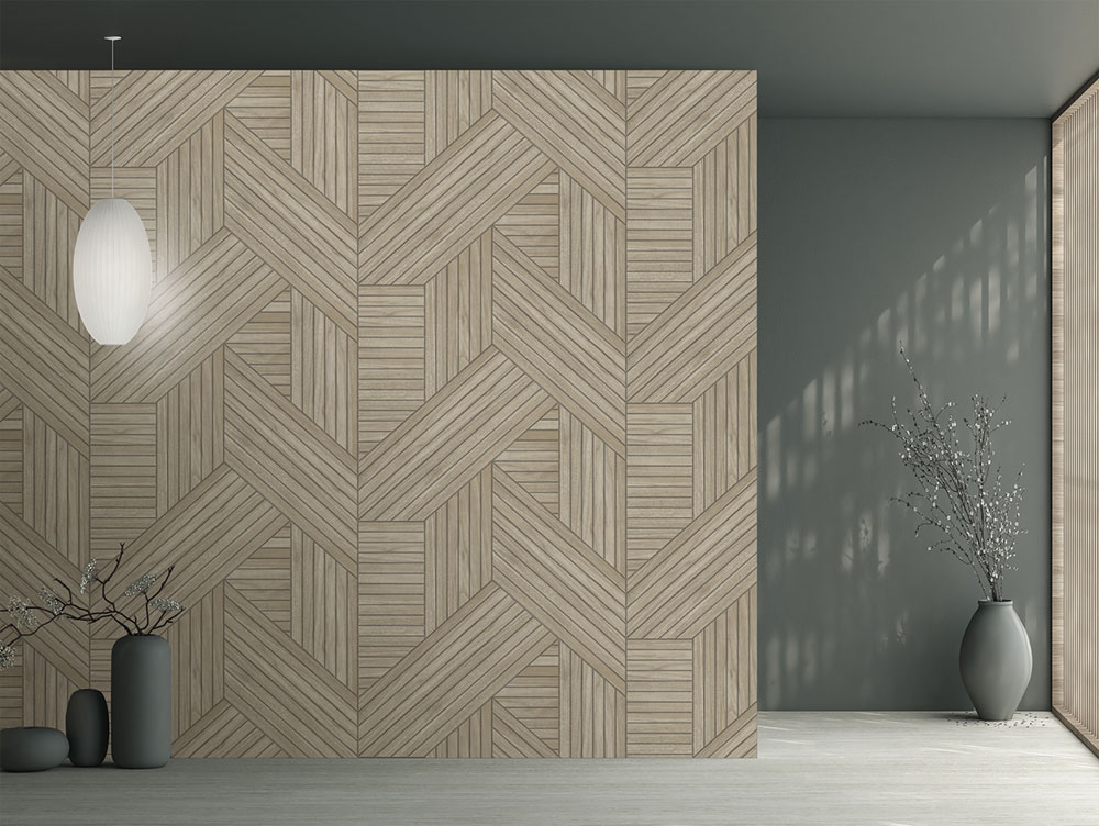 Non-woven wall mural, beige, imitation wood, slats, FW4036-1, Feature Walls, Decoprint