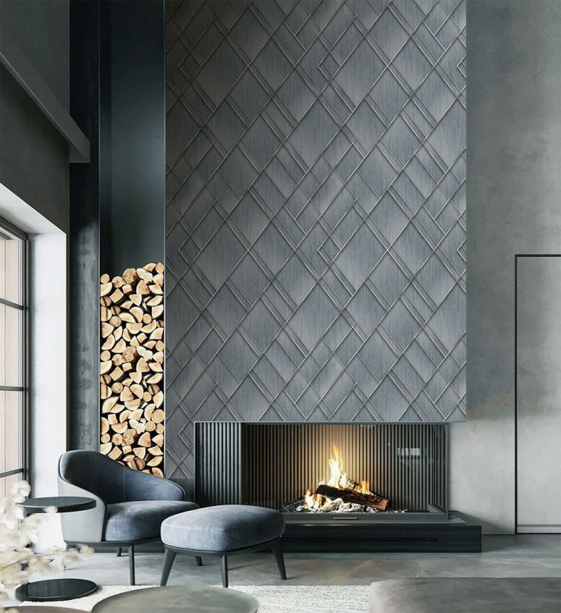 Geometric non-woven wall mural, blue, FW4037-2, Feature Walls, Decoprint