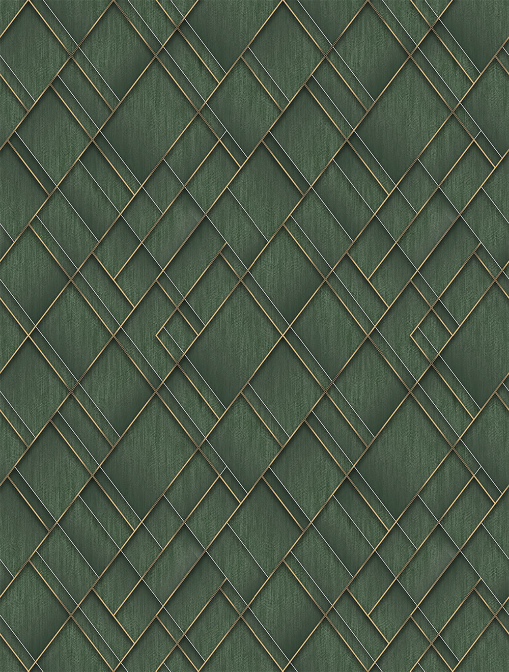 Geometric non-woven wall mural, green, FW4037-5, Feature Walls, Decoprint
