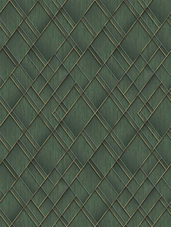 Geometric non-woven wall mural, green, FW4037-5, Feature Walls, Decoprint