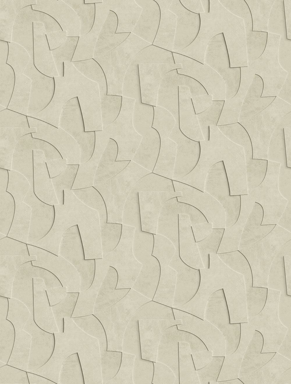 Geometric non-woven wall mural, 3D, cream, FW4042-2, Feature Walls, Decoprint