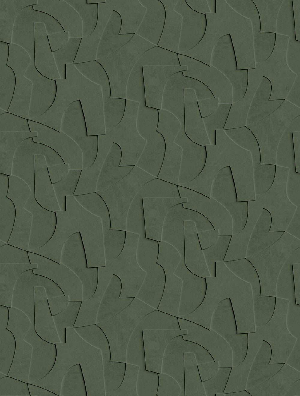 Geometric non-woven wall mural, 3D, green, FW4042-3, Feature Walls, Decoprint