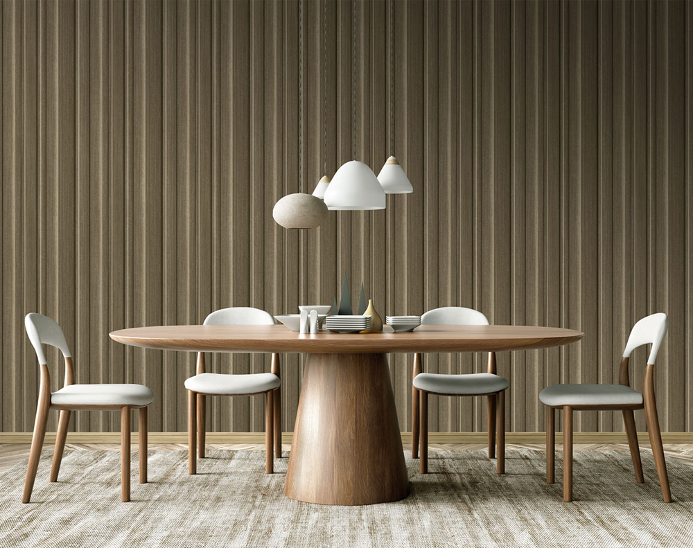 Non-woven wall mural, 3D slat imitation, brown, FW4043-2, Feature Walls, Decoprint