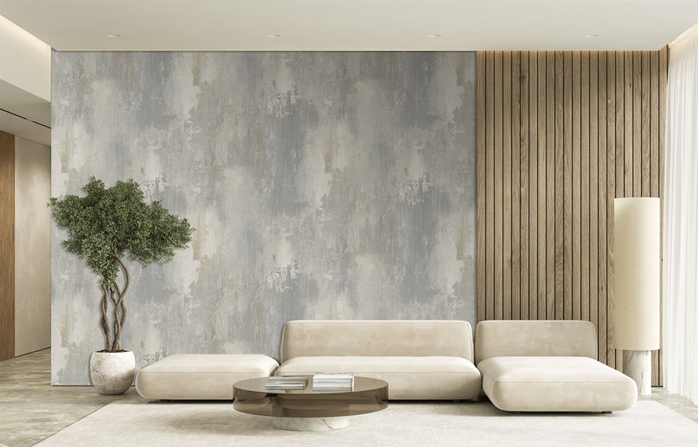 Non-woven wall mural, concrete, grey-beige, FW4044-1, Feature Walls, Decoprint