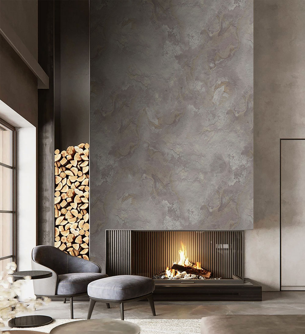 Non-woven wall mural, grey-pink, concrete, FW4047-1, Feature Walls, Decoprint
