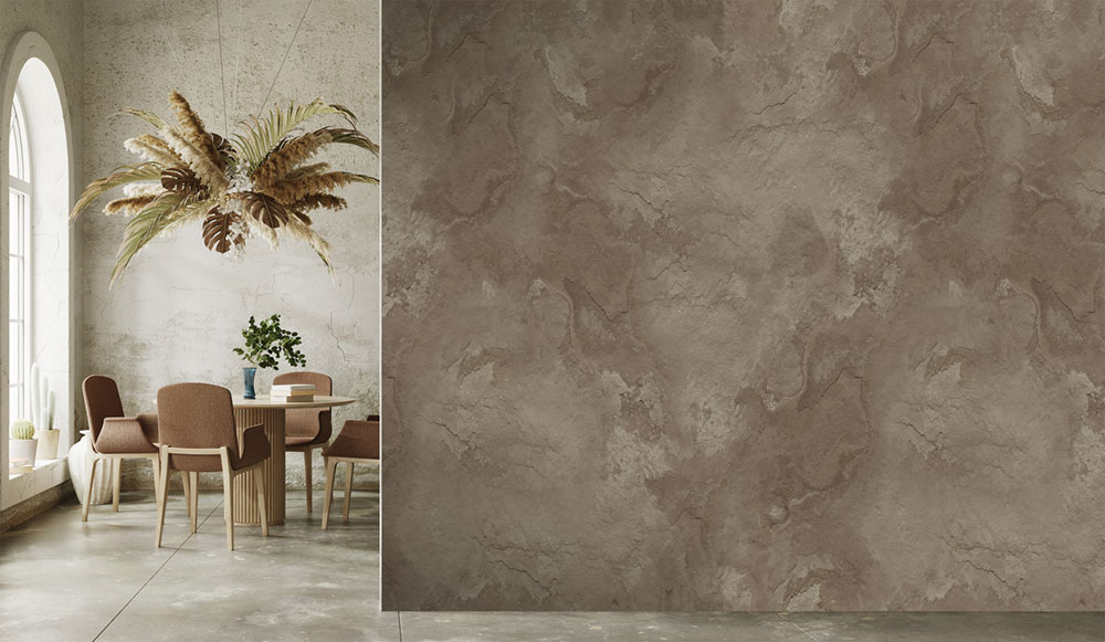 Non-woven wall mural, brown, concrete, FW4047-4, Feature Walls, Decoprint