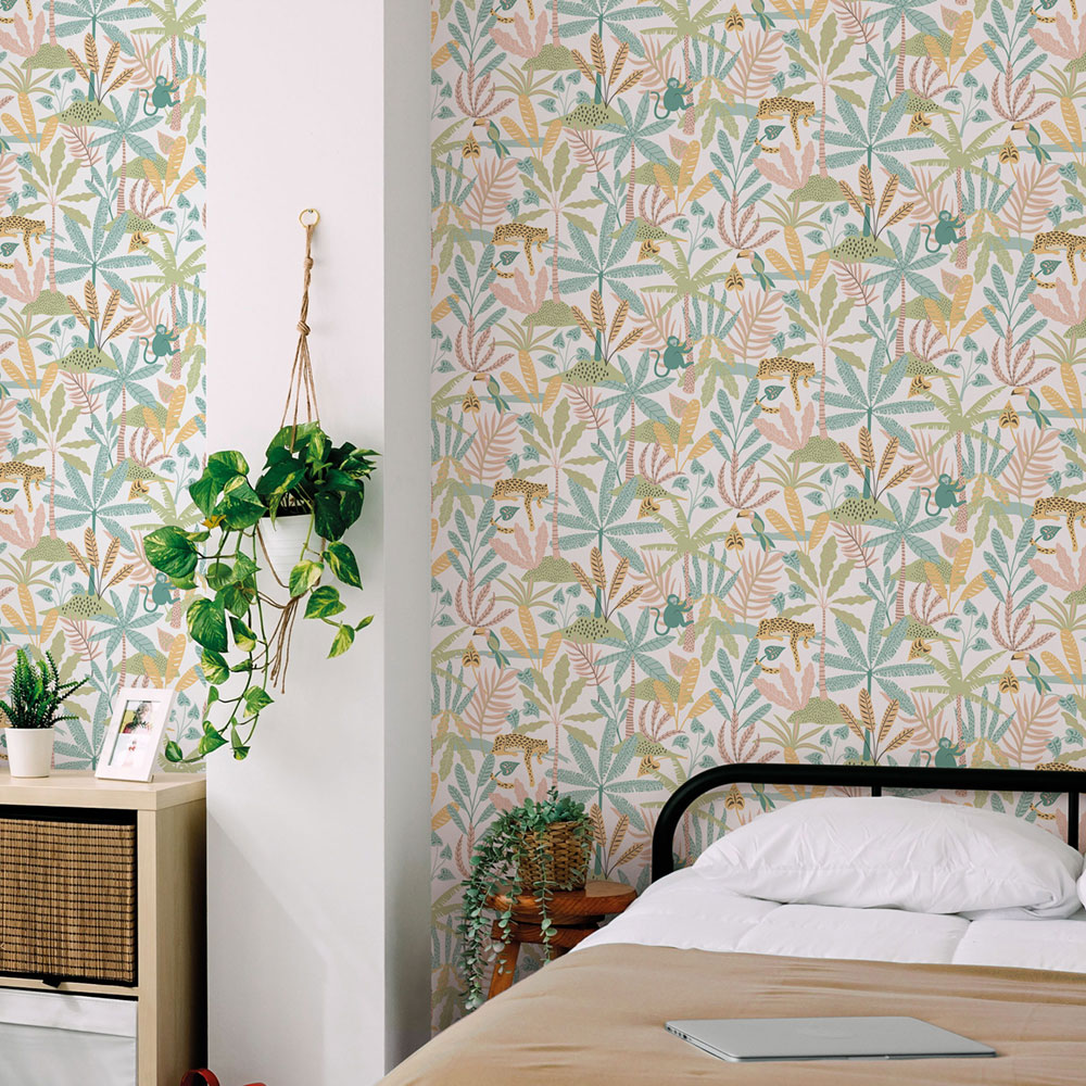 Children's non-woven wallpaper, green, jungle, 286-4, Enzo,  ICH Wallcoverings