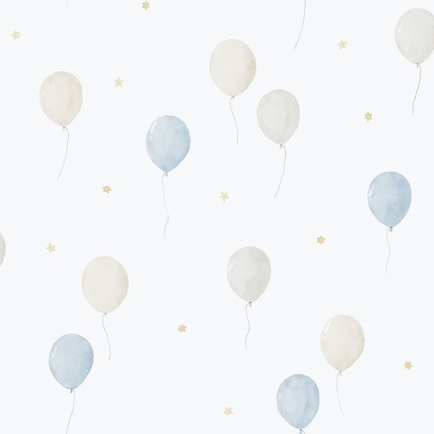 Children's non-woven wallpaper, blue, balloons, 287-2, Enzo,  ICH Wallcoverings