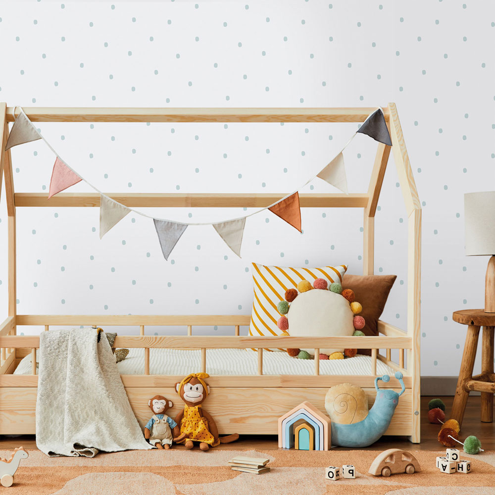 Non-woven wallpaper, blue, dots, spots, 291-2, Enzo,  ICH Wallcoverings