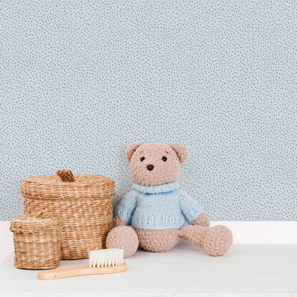 Non-woven wallpaper, blue, drops, spots, 294-2, Enzo,  ICH Wallcoverings