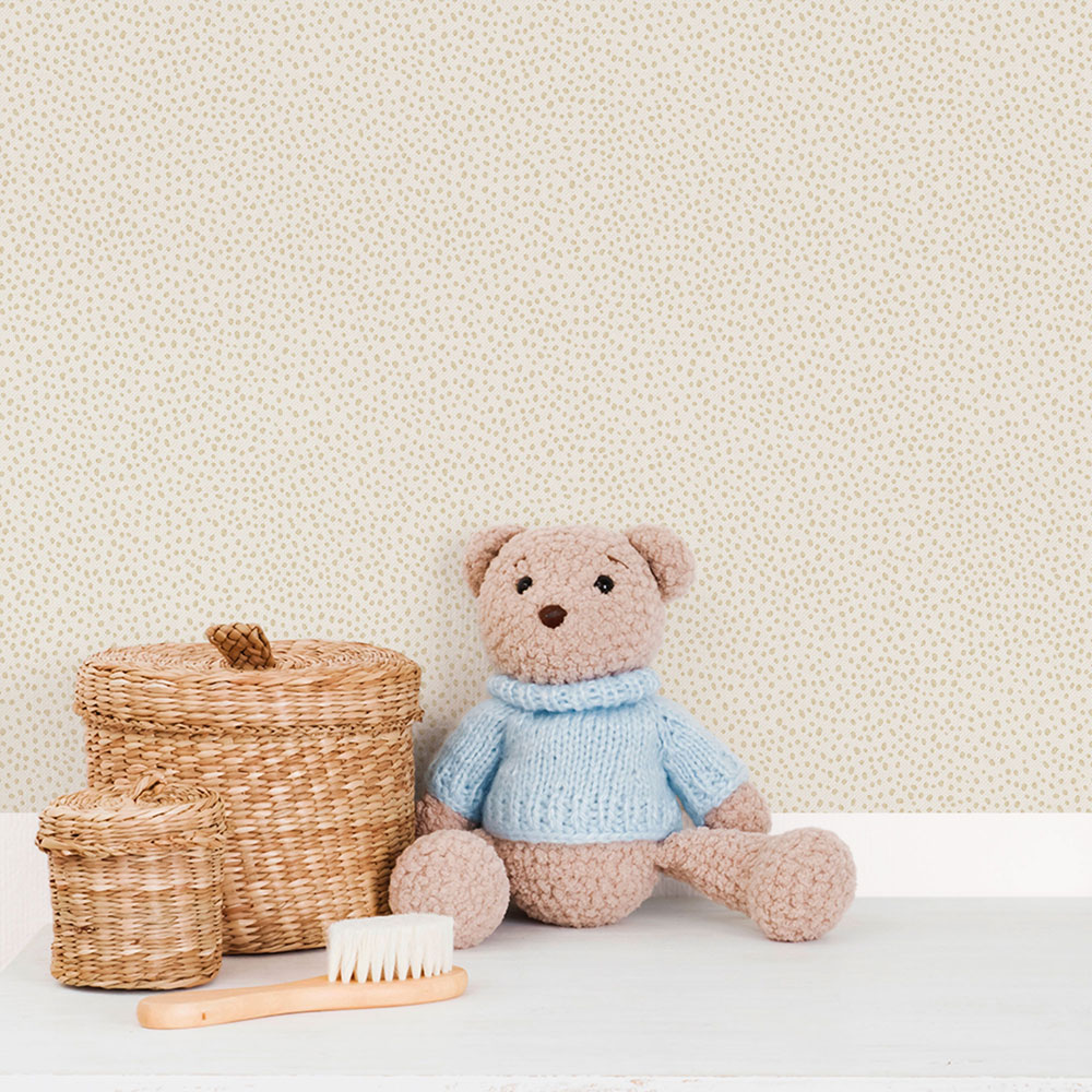 Non-woven wallpaper, beige, drops, spots, 294-3, Enzo,  ICH Wallcoverings