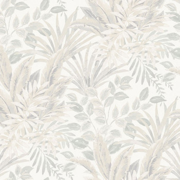 Non-woven wallpaper, grey-beige, leaves, TJ3201, Finest Selection, Vavex