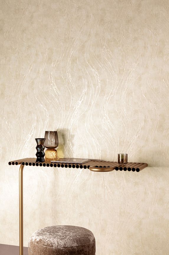 Non-woven wallpaper, beige, stucco, concrete, TJ3105, Finest Selection, Vavex