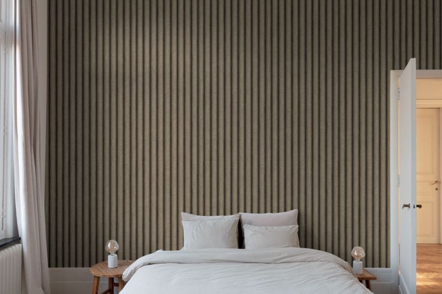 Non-woven wallpaper, brown, stripes, 196701, Finest Selection, Vavex