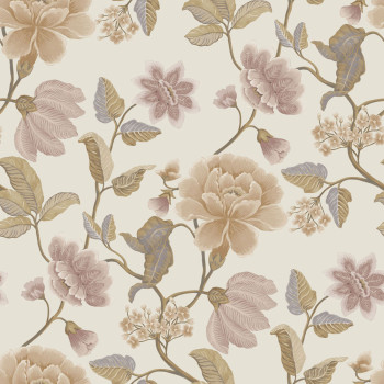 Non-woven wallpaper, cream, flowers, IC3101, Finest Selection, Vavex