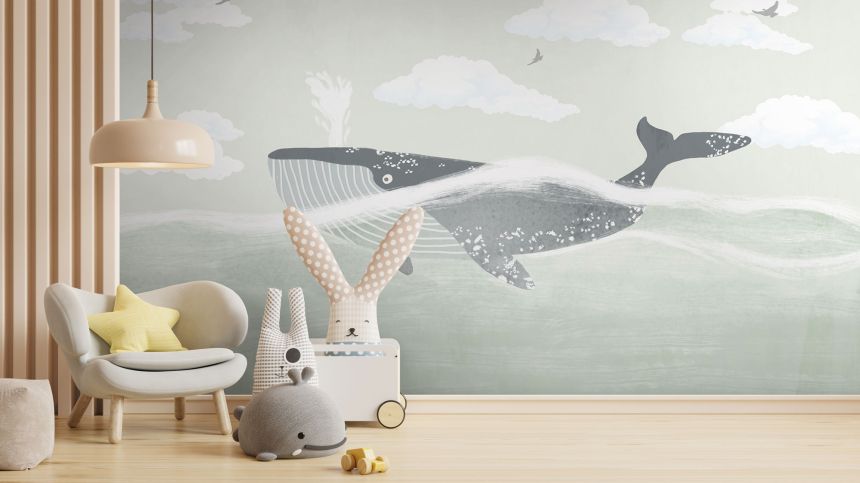 Customized non-woven wall mural, Whale, 10006, Vavex