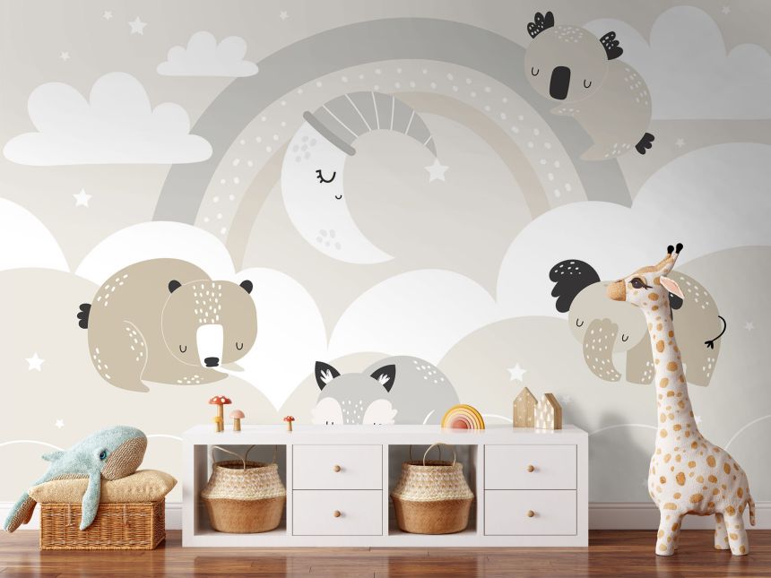 Customized non-woven wall mural, Sleeping animals, 10017, Vavex