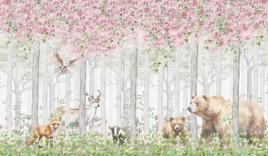 Customized non-woven wall mural, Animals in the forest, 10025, Vavex